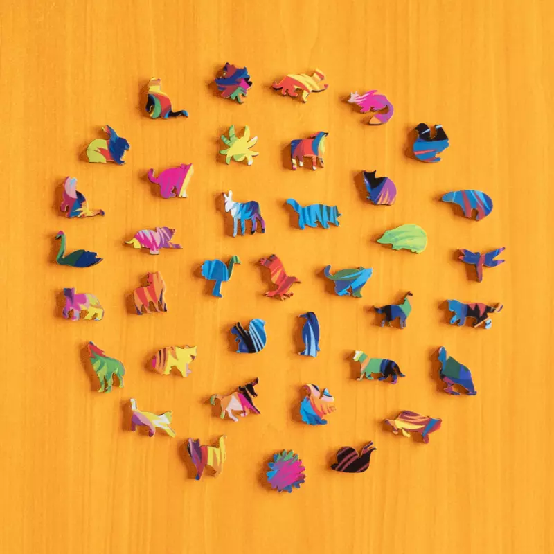 Kolorowy pies - Drewniane puzzle 4 Kolorowy pies - Drewniane puzzle 4