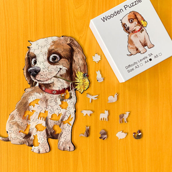 Uroczy pies - Drewniane puzzle - obrazek 1