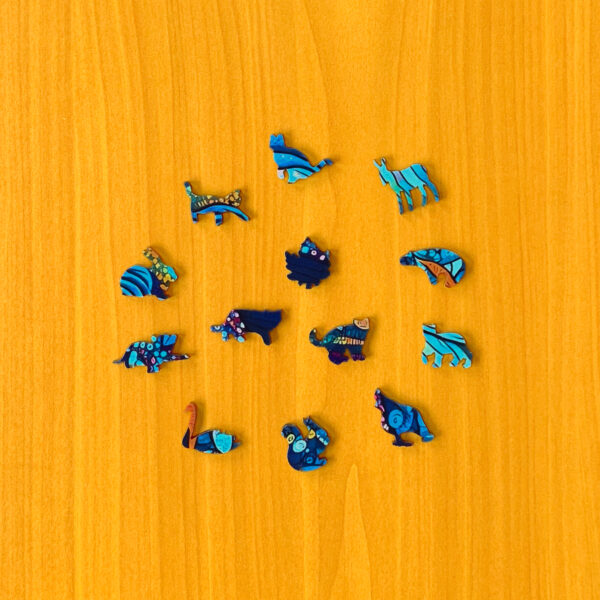 Zachwycający błękitny wieloryb - Drewniane puzzle - obrazek 3
