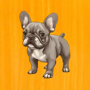 Figlarny buldog francuski - Drewniane puzzle 2
