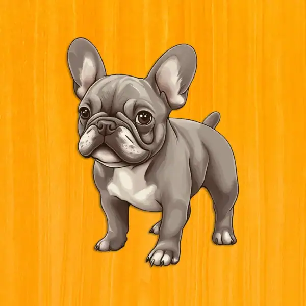 Figlarny buldog francuski - Drewniane puzzle 2