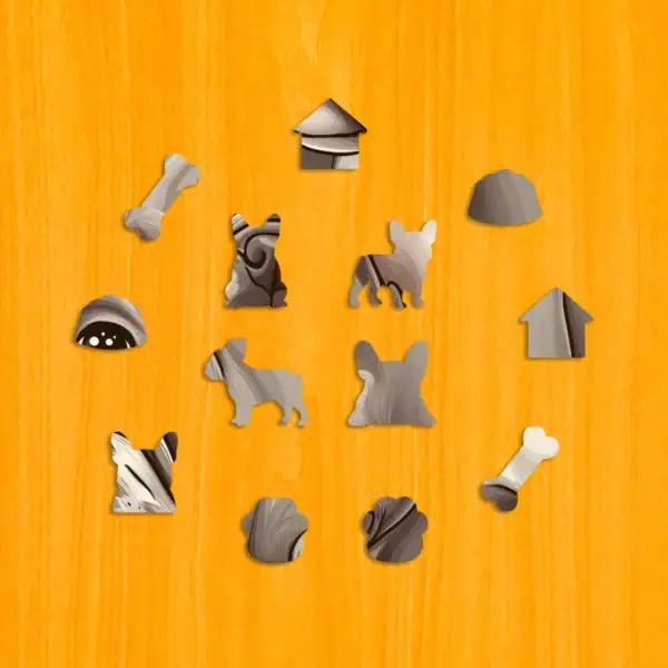 Figlarny buldog francuski - Drewniane puzzle 3