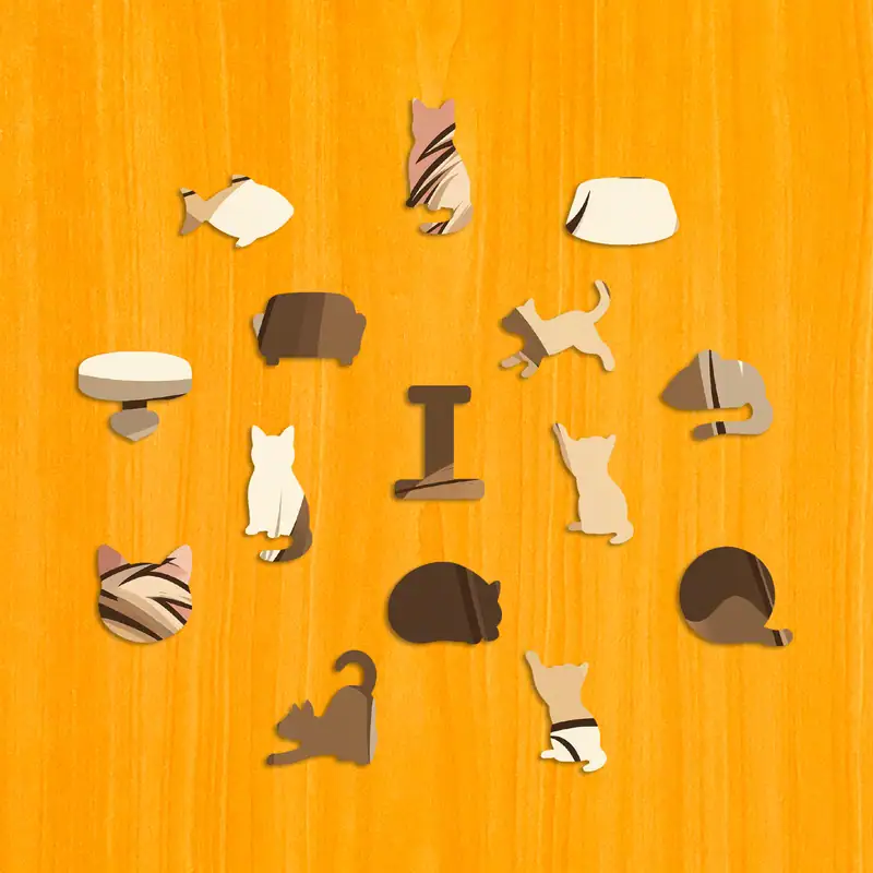 Figlarny kociak - Drewniane puzzle 3 Figlarny kociak - Drewniane puzzle 3