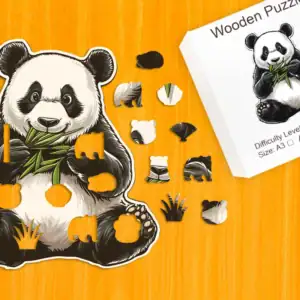 Głodna panda - Drewniane puzzle 1
