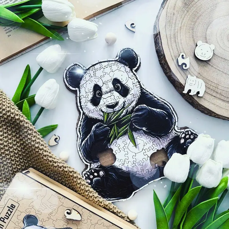 Głodna panda - Drewniane puzzle 4 Głodna panda - Drewniane puzzle 4