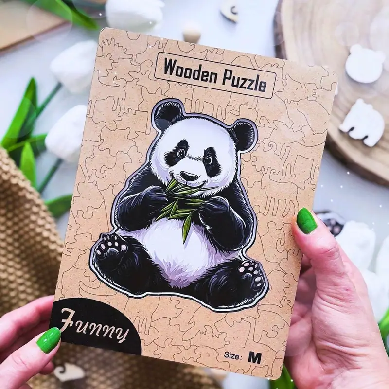 Głodna panda - Drewniane puzzle 5 Głodna panda - Drewniane puzzle 5