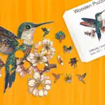 Koliber wśród kwiatów - Drewniane puzzle 1