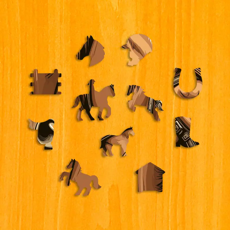 Łagodny koń - Drewniane puzzle 3 Łagodny koń - Drewniane puzzle 3