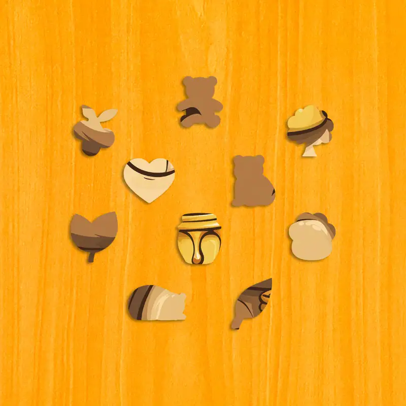 Łakomy miś - Drewniane puzzle 3 Łakomy miś - Drewniane puzzle 3