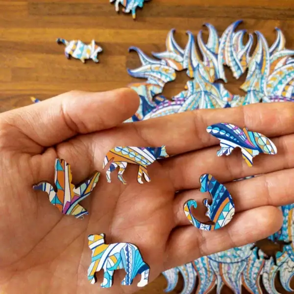 Lew zimowy - Drewniane puzzle 8