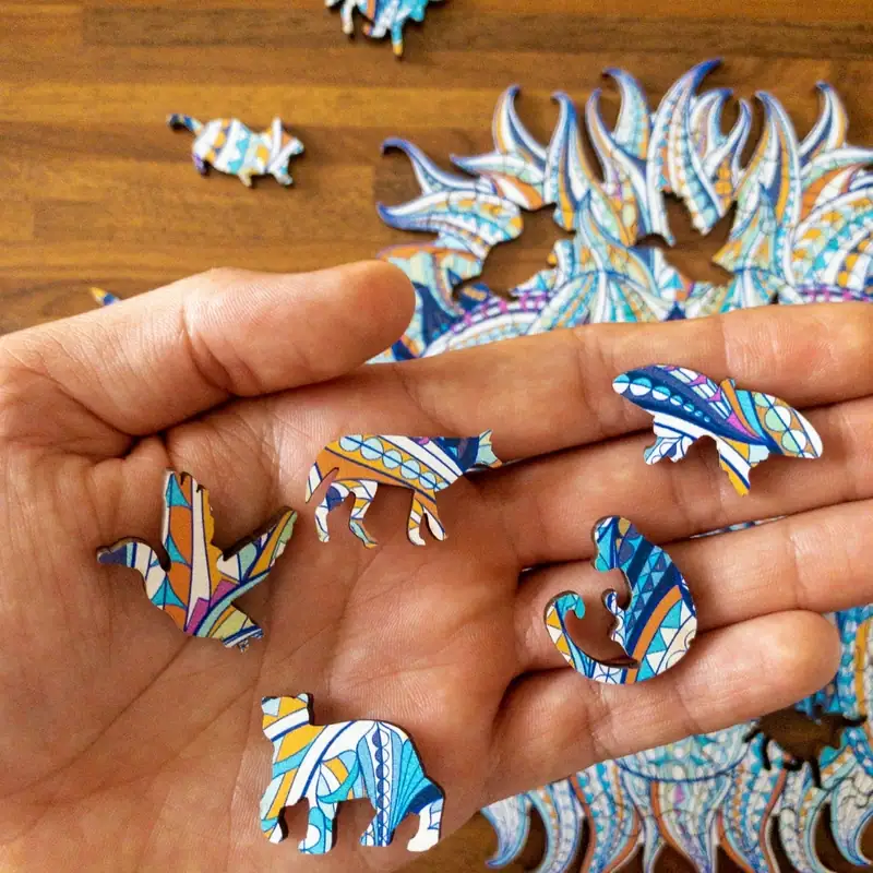 Lew zimowy - Drewniane puzzle 8 Lew zimowy - Drewniane puzzle 8
