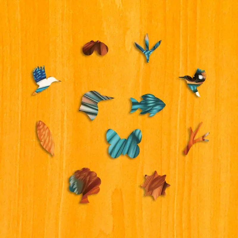 Ognisty zimorodek - Drewniane puzzle 3 Ognisty zimorodek - Drewniane puzzle 3