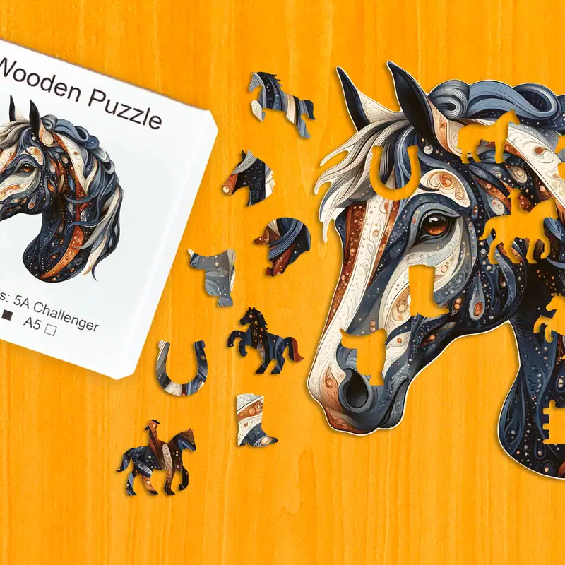 Poranny koń - Drewniane puzzle 1