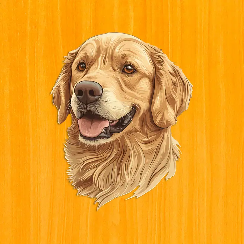 Przyjazny golden retriever - Drewniane puzzle 2 Przyjazny golden retriever - Drewniane puzzle 2