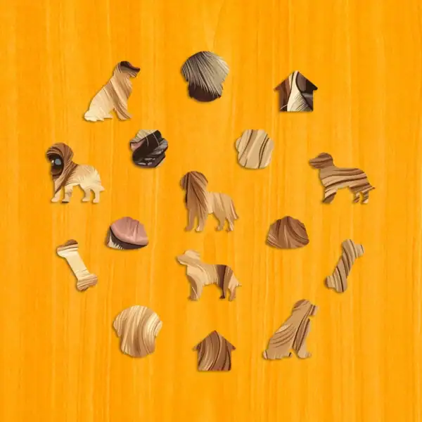 Przyjazny golden retriever - Drewniane puzzle 3