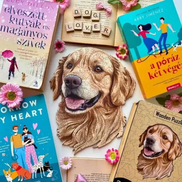 Przyjazny golden retriever - Drewniane puzzle 4