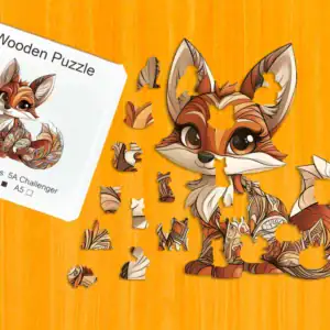 Psotny lis - Drewniane puzzle 1