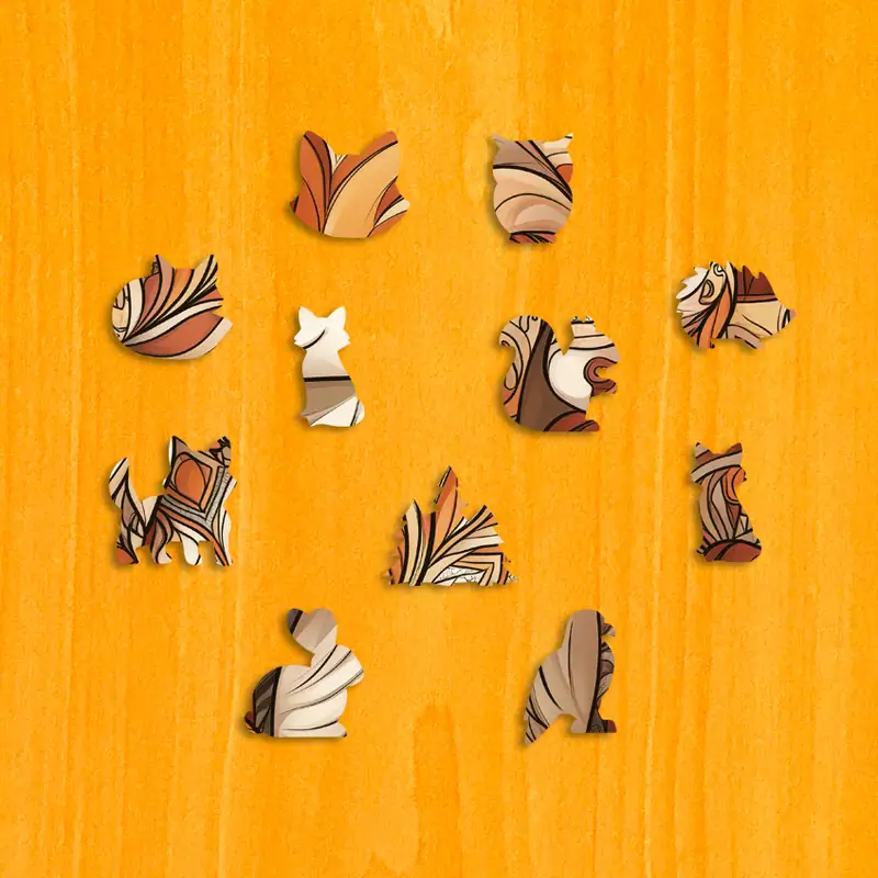 Psotny lis - Drewniane puzzle 3 Psotny lis - Drewniane puzzle 3