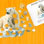 Rodzina niedźwiedzi polarnych - Drewniane puzzle 1