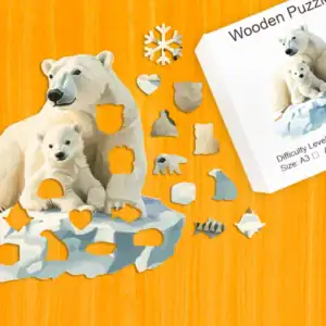 Rodzina niedźwiedzi polarnych - Drewniane puzzle 1
