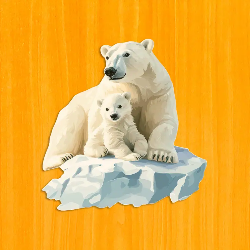 Rodzina niedźwiedzi polarnych - Drewniane puzzle 2