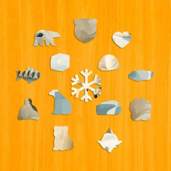 Rodzina niedźwiedzi polarnych - Drewniane puzzle 3