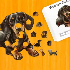 Słodki jamnik - Drewniane puzzle 1