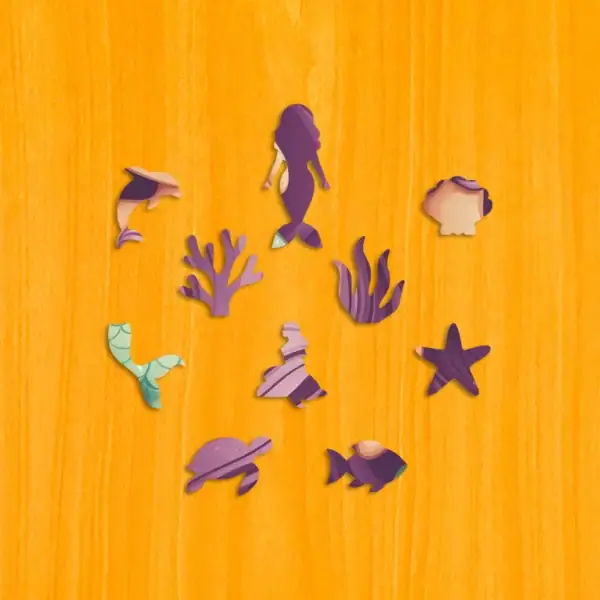 Urocza syrenka - Drewniane puzzle 3