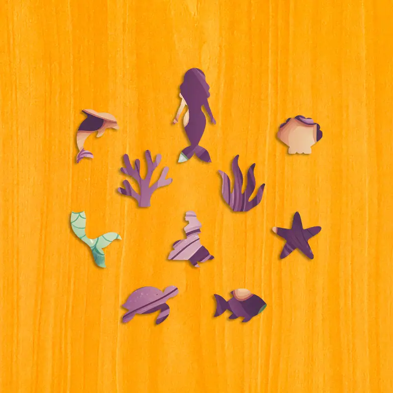 Urocza syrenka - Drewniane puzzle 3 Urocza syrenka - Drewniane puzzle 3