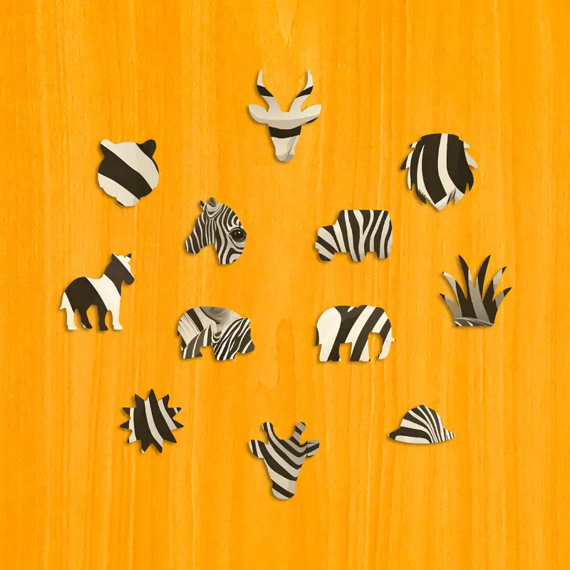Wędrująca rodzina zebr - Drewniane puzzle 3 Wędrująca rodzina zebr - Drewniane puzzle 3