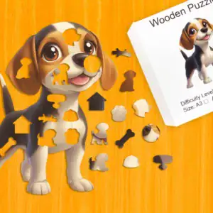 Wesoły szczeniak - Drewniane puzzle 1