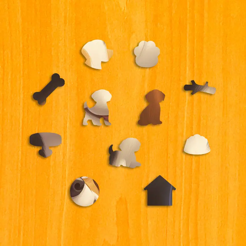 Wesoły szczeniak - Drewniane puzzle 3 Wesoły szczeniak - Drewniane puzzle 3