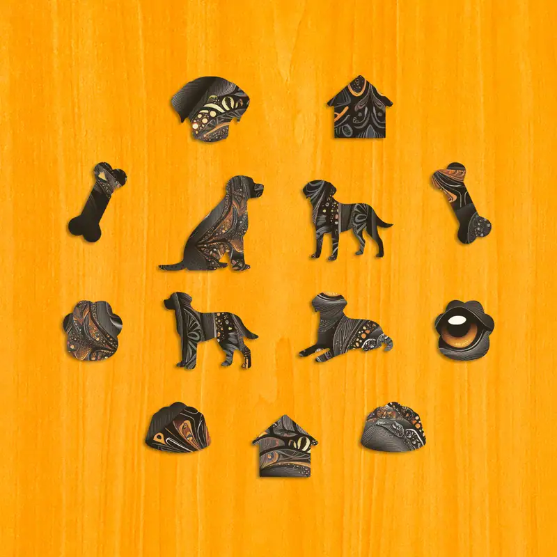 Wierny labrador - Drewniane puzzle 3 Wierny labrador - Drewniane puzzle 3